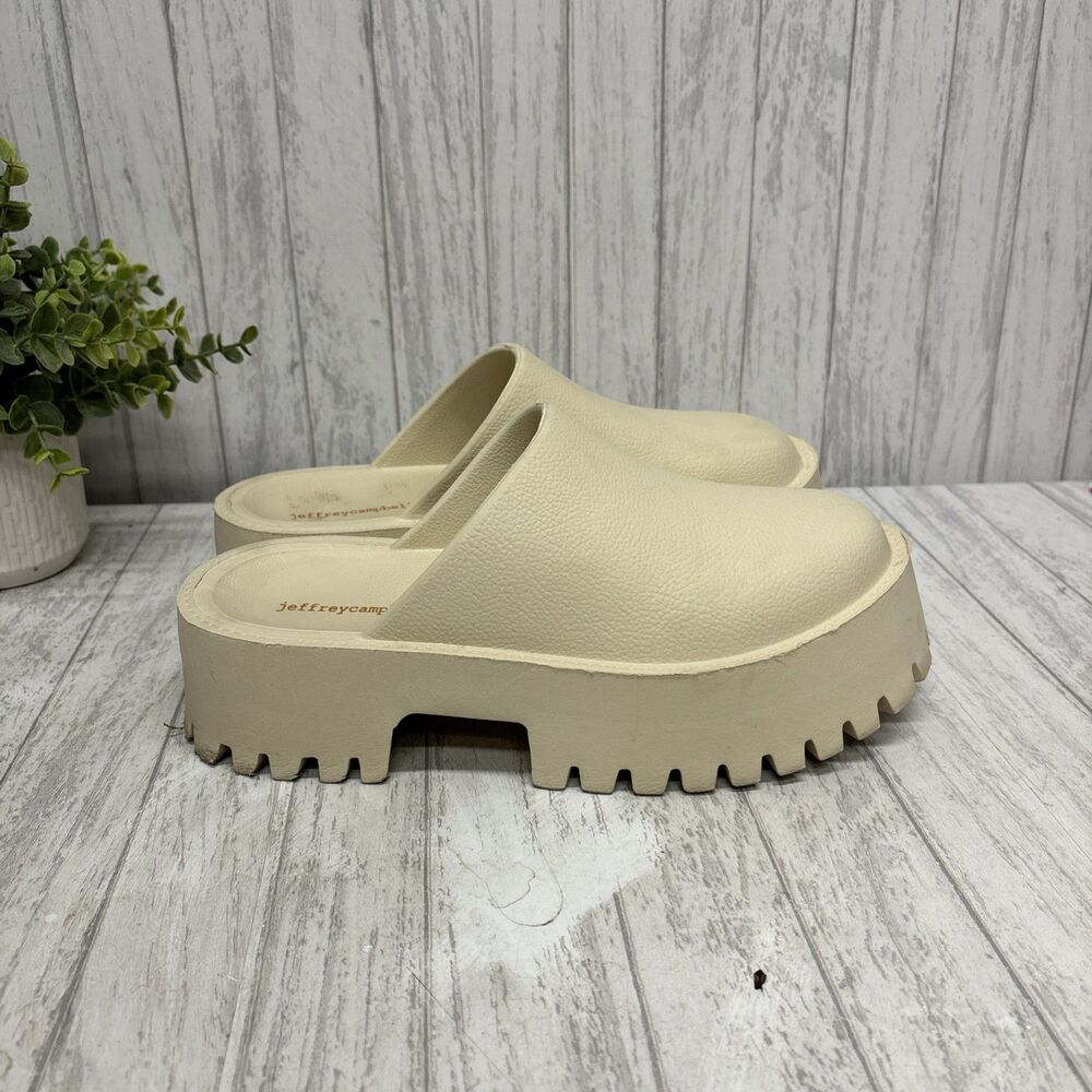 Womens Size 8 Jeffrey Campbell Chunky Clogs Ivory